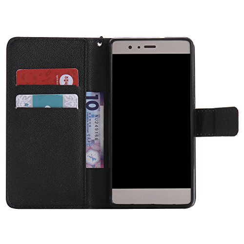 Feeltech HUAWEI P9 Lite Hülle PU-Leder und Brieftasche Bunte Muster Fall mit Magnetverschluss, Hybrid-Kickstand mit Stand-Funktion, schlagen Sie schützende weiche TPU Stoßstangenabdeckung und Kreditkartenhalter für HUAWEI P9 Lite Handgelenk Bügel-Buch-Art-Geldbeutel-Tasche mit 2 In 1 Berühren Sie Stift – London - 5