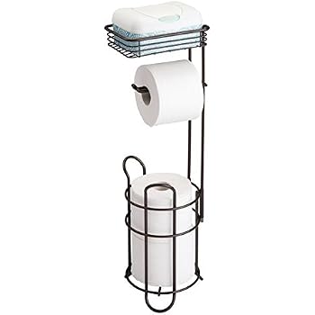 mDesign Toilet Paper Holder without Drilling - Bathroom ...