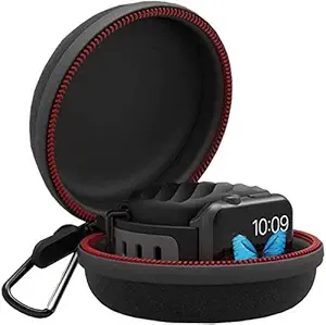 Sounce Portable Carrying Hard iWatch Storage Box Case Cover Compatible for Apple Watch 45mm / 44mm / 42mm / 41mm / 40mm / 38mm Series 7/6/5/4/3/2/1/SE (Black)