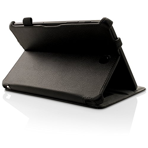 igadgitz Schwarz PU Ledertasche Hülle Cover für Samsung Galaxy Tab S2 8“ SM-T710 mit Multi-Winkel Betrachtungs + Auto Sleep/Wake + Handschlaufe + Displayschutzfolie - 5