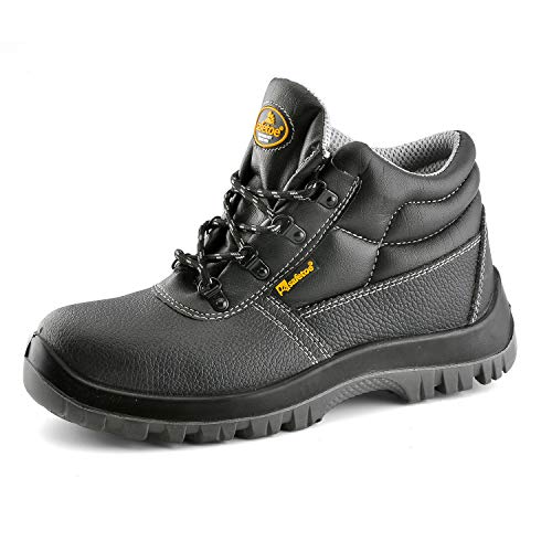 SAFEYEAR Botas de Seguridad Hombres con Puntera de Acero,Zapatos de Trabajo Cómodos M-8010N (Negro, EU 40)