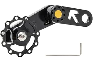 ZLiT Tensor de cadena de una sola velocidad para bicicleta, tensor de cadena de aleación de aluminio para herramienta tensora de cadena de bicicleta (negro)