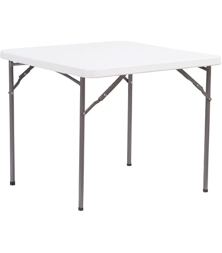 Tavolino Quadrato Pieghevole In Polyrattan: Salvaspazio E Resistente! Perfetto Per Balcone, Giardino O Camper. Struttura In Acciaio Verniciato E Piano In Resina. Scegli Il Colore: Bianco O Nero. Pratico, Leggero E Facilissimo Da Riporre!