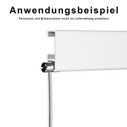 10 Schraubgleiter für Perlonseil – Bilderschiene Galerieschiene Zubehör von Hang-it - 3