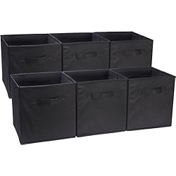 AmazonBasics Lot de 6 cubes de rangement pliants, Noir