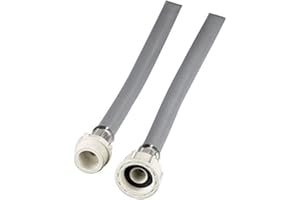 Xavax Rallonge de tuyau d'arrivée d'eau froide (pour tuyau de lavage et lave-vaisselle, tuyau d'arrivée d'eau froide, 2,5 m, 1 pièce) Gris/Blanc