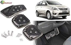 Selifaur - 3 Pcs Black Non-Slip Manual Car Pedals kit Pad Covers Set for Toyota Innova 2012-2013