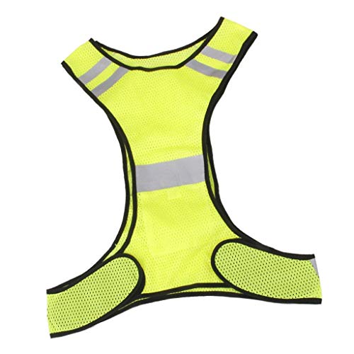 Aofocy Chaleco Reflectante de Seguridad para Correr, Trotar, Andar en Bicicleta - Amarillo