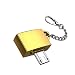 Produktbild Metall Micro-USB USB Android OTG Adapter, mamum Metall Micro-USB-Stecker auf USB 2.0 A Buchse OTG Konverter Adapter mit Schlüssel Kette Einheitsgröße gold