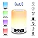 Produktbild Beawelle Bluetooth Lautsprecher Farbwechsel Lampe Nachttischlampe Touch control lampe RGB& LED Kinder Nachtlicht Modus, Musik Stimmungslicht Tischlampe, Zeituhr, TF-Karten-Musik Spielen, Schlafmodus,Muji style Nachttischlampe