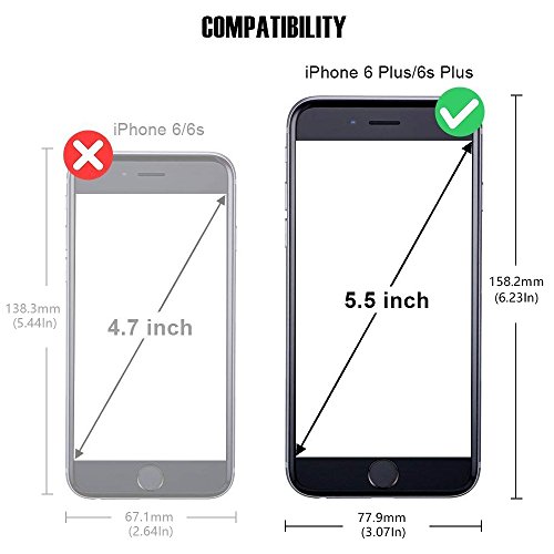 Funda iPhone 6 Plus  Funda iPhone 6S Plus  IPHOX Cuero Fundas iPhone  Ranuras para Tarjetas  Cierre Magn  tico   Soporte Plegable   Ultra-Delgado TPU Parachoques Cover Protecci  n Para Apple iPhone 6S Plus   6 Plus  Azul   CP