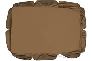 QYCSL 2 & 3 Seater Sizes Outdoor Garden Swing Chair Canopy Cover Waterproof Windproof Anti-Uv Hammock Replacement Canopy Roof Sun Shade Cover (Only Canopy Cover),Brown,249x185x18cm/98x73x7''