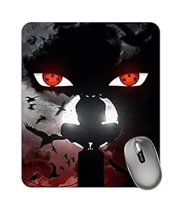 DarkBuck Anime Mouse Pad for Laptop Desktop PC Gaming Mousepads Rubber Base with Anti Skid Smooth Surface (22 cm x 18 cm) Naruto Itachi Uchia Eyes Mousepad