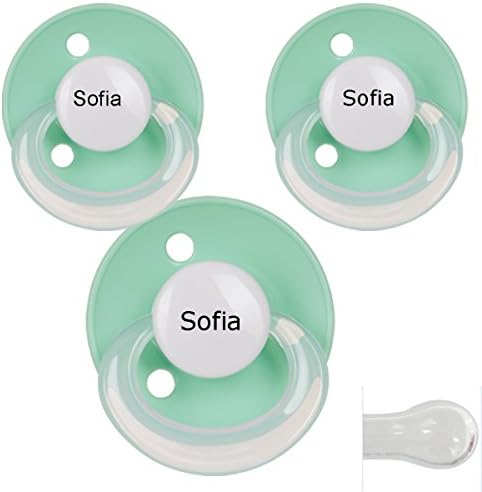 Personalised Dummy Babynova Cherry-shaped, silicone, green (3 pcs.)