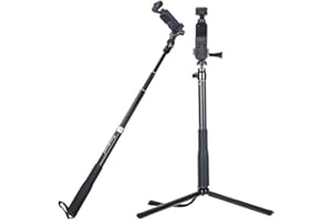 Smatree Ausziehbare Pole/Selfie Stick mit Stativ und OSMO Pocket Halterung für DJI OSMO Pocket 2 /OSMO Pocket/OSMO Action/GoPro Hero 2018, Hero 8/7/6/5/4/3+/3/Session/Fusion für Kompaktkameras/Handys