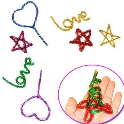 G2PLUS Glitzer Pfeifenreiniger 240 Stück Chenilledraht ,6 MM * 30 CM, Ideal für DIY Craft Projekte, Weihnachtszierde making – 12 Farben - 4