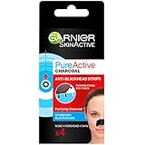 Garnier Pure Active Anti-Blackhead Charcoal Nose Strips for Clear and Unclogged Pores - Blackhead Remover for Use on Nose, Fo