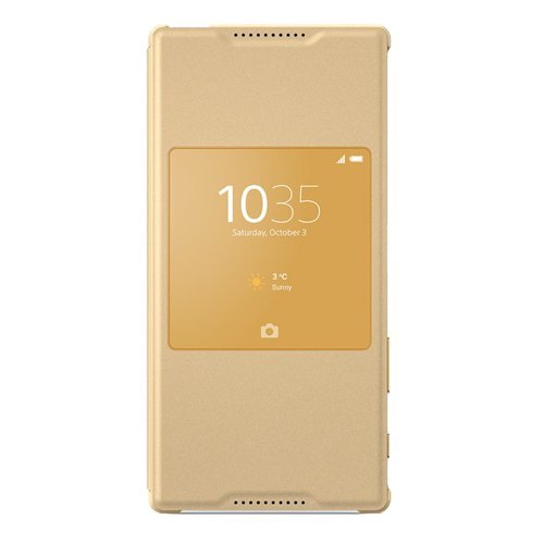 Sony SCR42 - Cubierta de dise  o con ventana para Xperia Z5  color dorado