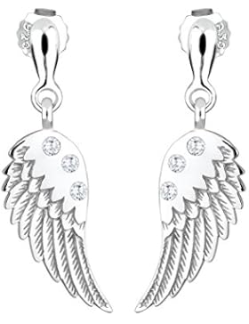 Elli Damen-Ohrstecker Flügel 925 Sterling Silber Zirkonia weiß Brillantschliff 302222312