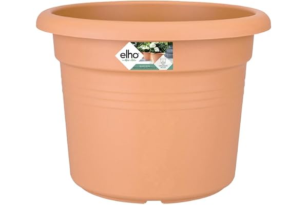 Elho Green Basics Cilinder 65 - Pot De Fleurs pour Extérieur - Ø 64.0 x H 48.5 cm - Marron/Mild Terra