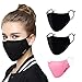 Produktbild Yuccer Mundschutz Maske, 3 Pack Einstellbare Anti Staubschutzmaske Wiederverwendbare Baumwolle Mundmaske mit Sechs Filter (2 Schwarz + Pink, Frauen)