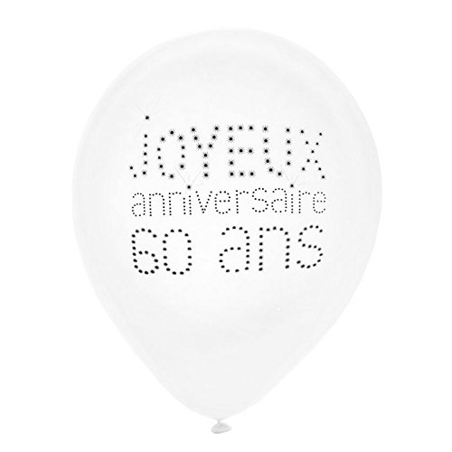 Book's Cover of Chal  Ballon joyeux anniversaire Blanc 60 ans x 8