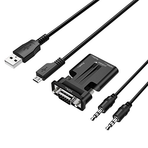 VGA auf HDMI Konverter, Cablor 1080P Full HD VGA zu HDMI Adapter mit Audio Übertragung und USB Kabel für Stromversorgung unterstützt für Computer, Projektor, Laptop, DVD-Player, DVD-Rekorder, Set-Top-Box, Spieler und so weiter VGA Signal Ressourceneingangs - 2