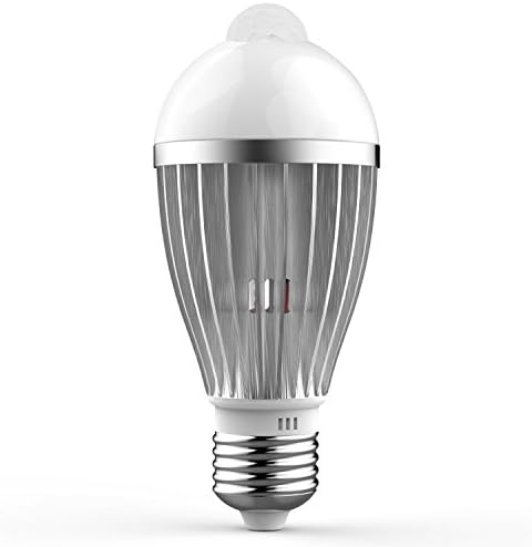 QPAU LED Infrared Motion Sensor Light Bulb 5W E27 PIR Intelligent Energy Saving Lamp with Auto Switch for Stair Porch Garage Hallway Warm White