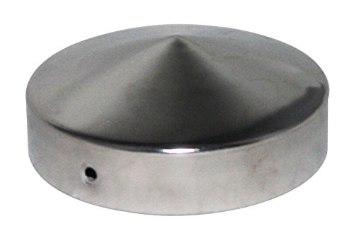 2 Stück Pfostenkappen rund Edelstahl Pyramide für Rundpfosten 7 cm, inkl. VA-Schrauben