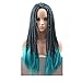 Produktbild COSPLAZA Perücke Green Black Long Braided Adult Braids Halloween Costume Wig Synthetic Full Hairs For Women