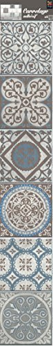 PLAGE 260572 Smooth - Tiles Fliesen Sticker Zementfliesen Baixa [6 Bogen 15 x 15 cm; 5.90‘’X 5.90’’ ], Vinyl, Blue and Brown, 15 x 0,1 x 15 cm
