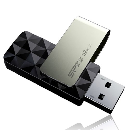 Silicon Power Blaze B30 - Memoria USB 3.0 de 32 GB, estilo giratorio, negro