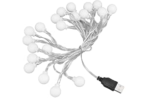 LED-Ljusslinga 20 Lampor, Varmvit, Vattentät IP43, USB-Strömförsörjning, 3 Meter, för Utomhus och Inomhus, Trädgård, Fest, Br