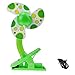 Produktbild VENMO Home Mini Tragbare Sicherheits Clip On USB-Ventilatoren FüR Kinderwagen Mit Desktop Fan Und Auto AbküHlt Tragbarer Mini-Tischventilator(Grün, 1x Charging Cable, 1x Fan)