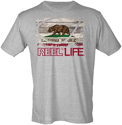 Reel Life Men's Soft California Circle Hook T-Shirt, Heather Grey, Small