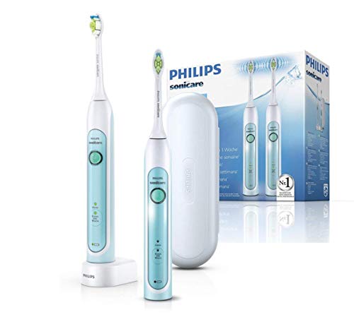 Philips Sonicare Healthy White HX6732/37 - Pack de dos cepillos con cabezal, para un mejor blanqueamiento, color azul