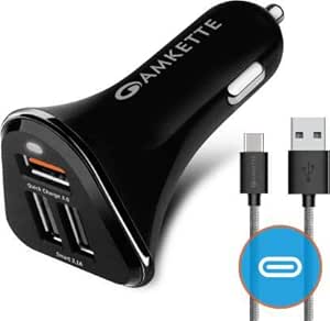 Amkette Power Pro 3 Port Usb Car Charger With Quick Amazon In