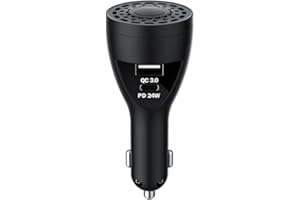 HUALEI-V 24W Car Charger with Aromatherapy Diffuser Function,Car Aroma Diffuser with 3 Levels of Adjustable Intelligent Diffuser with 3 Bottles Essential Oil(cologne)