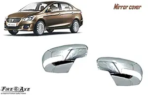 Chrome Mirror Cover for Old Ciaz by FireAxe-Owins. Chrome Mirror Cover Accessories (Long-Lasting Chrome with Set of 2pcs)