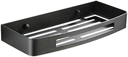 ZHIHUI Wall Mounted Bathroom Shelf Single Layer Stainless Steel Matte Black Rectangle Organizer Storage Rack