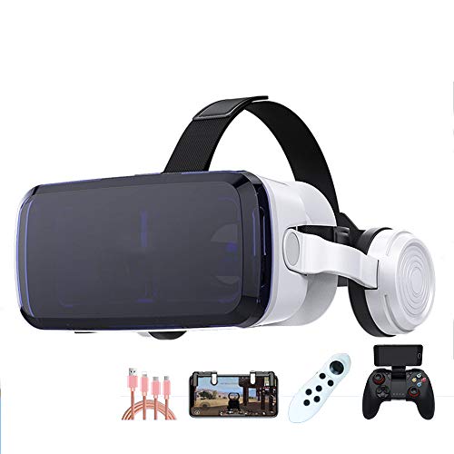 YANJINGYJ 3D VR Glasses Virtual reality glasses, Support 3.5-6.0 inch iPhone/Android phone Bluetooth connection Suitable for games/movies,Black,Package5