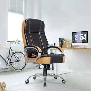 GreenSoul Vienna High Back Boss/Manager/Senior/Conference Room Revolving Office Chair (Black & Tan) (+4 Colors)