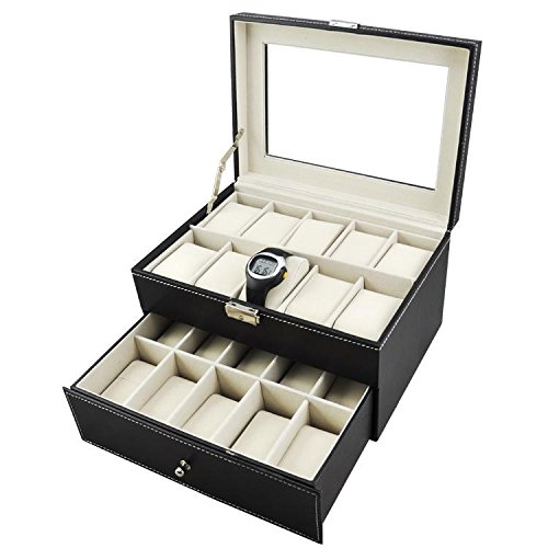 Yahee Uhrenbox Uhrenkasten Uhrenschatulle Uhrenvitrine Uhrenkoffer Schaukasten (Fr 20 Uhren) Yahee Uhrenbox Uhrenkasten Uhrenschatulle Uhrenvitrine Uhrenkoffer Schaukasten (Fr 20 Uhren)