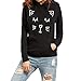 Produktbild TianWlio Frauen Hoodie Kapuzenpullover Oberteil Strickjacke Pulli Fleecepullover Wollpullover Langarm Mode Lässige Lange Ärmel süße Katze Ärmelloses Hoodie Sweatshirt mit Knopfleiste