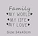 Produktbild Qhrdp Familie S Wandtattoo Meine Welt Mein Leben Meine Liebe Kunst Schriftzug Vinyl Wandaufkleber Für Raumdekoration