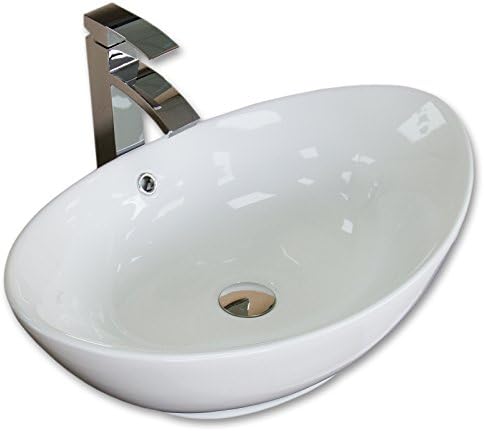 Basin Sink Ceramic White Bathroom Vessel Bowl Countertop Corner