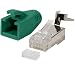 Produktbild odedo® 10er Pack Crimpstecker grün CAT 7, CAT 7A, CAT 6A für Verlegekabel bis 8mm 10GBit Gigabit Ethernet starre oder Flexible Adern 1.2mm-1.45mm RJ45 Stecker Metall geschirmt mit Einfädelhilfe