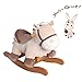 Labebe Baby Rocking Horse Wooden, Plush Rocking Horse Toy, Khaki Donkey Rocking Horse for Baby 1-3 Years, Baby Wooden Rocking Horse/Baby Rocker/Garden Rocking Horse/Indoor&Outdoor Rocking Horse Toy