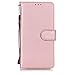 Produktbild Docrax Handyhülle Lederhülle für Xiaomi Mi 9, Flip Case Schutzhülle Hülle mit Standfunktion Kartenfach Magnet Brieftasche für Xiaomi Mi9 - DOYHU250800 Rosa Gold