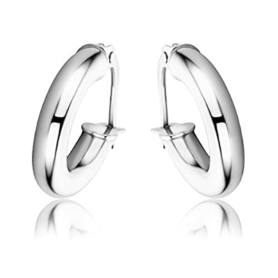 Miore - Boucles d'Oreilles créoles Femme - Or Blanc 375/1000 (9 carats) 0.98 gr